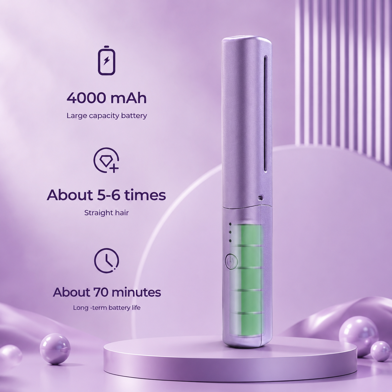 Wireless Hot Comb Straightening Brush