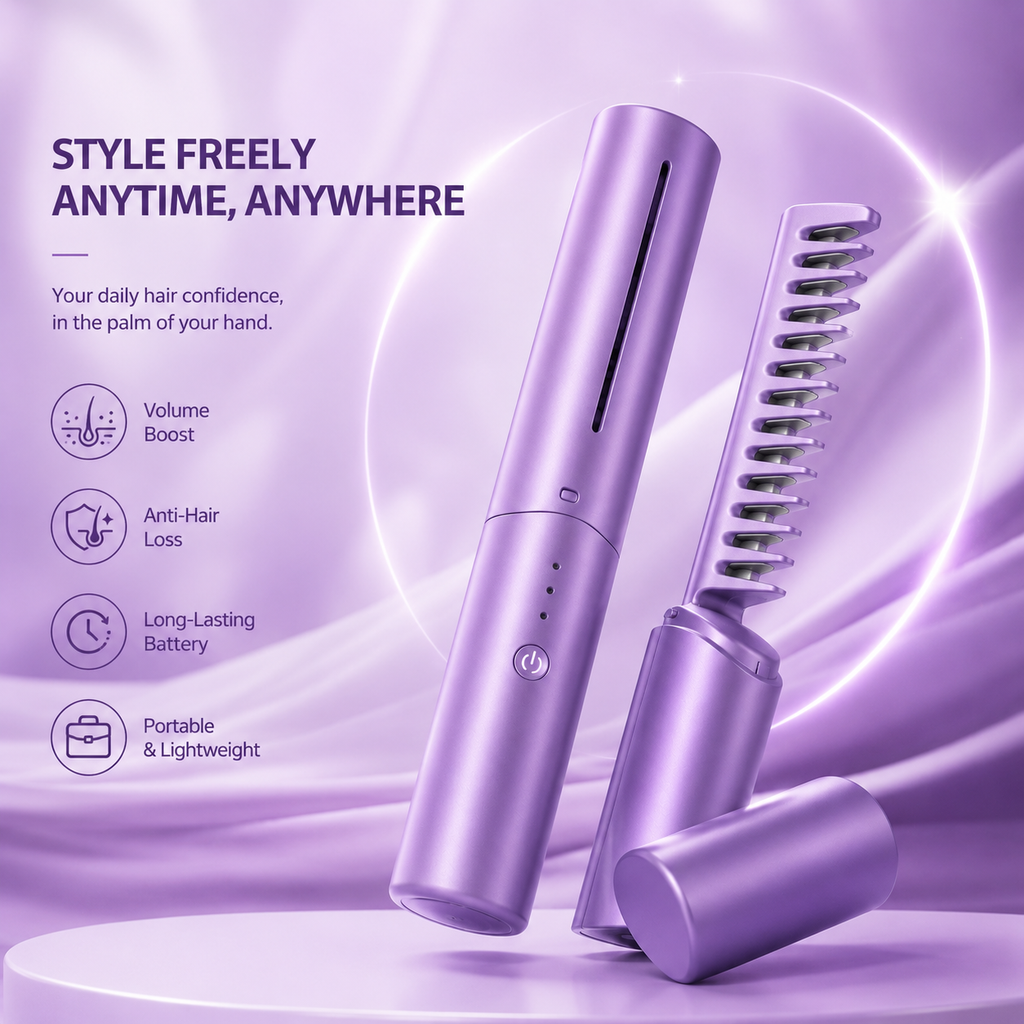 Wireless Hot Comb Straightening Brush