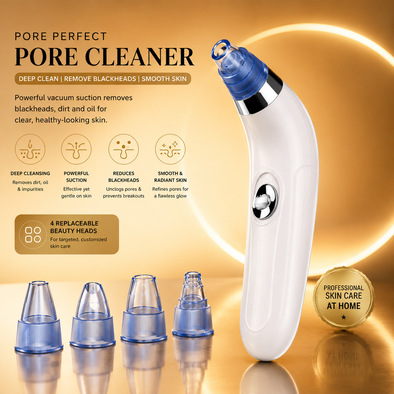 Derma Suction Vacuum Skin Cleanser – 4‑in‑1 Blackhead Remover Tool