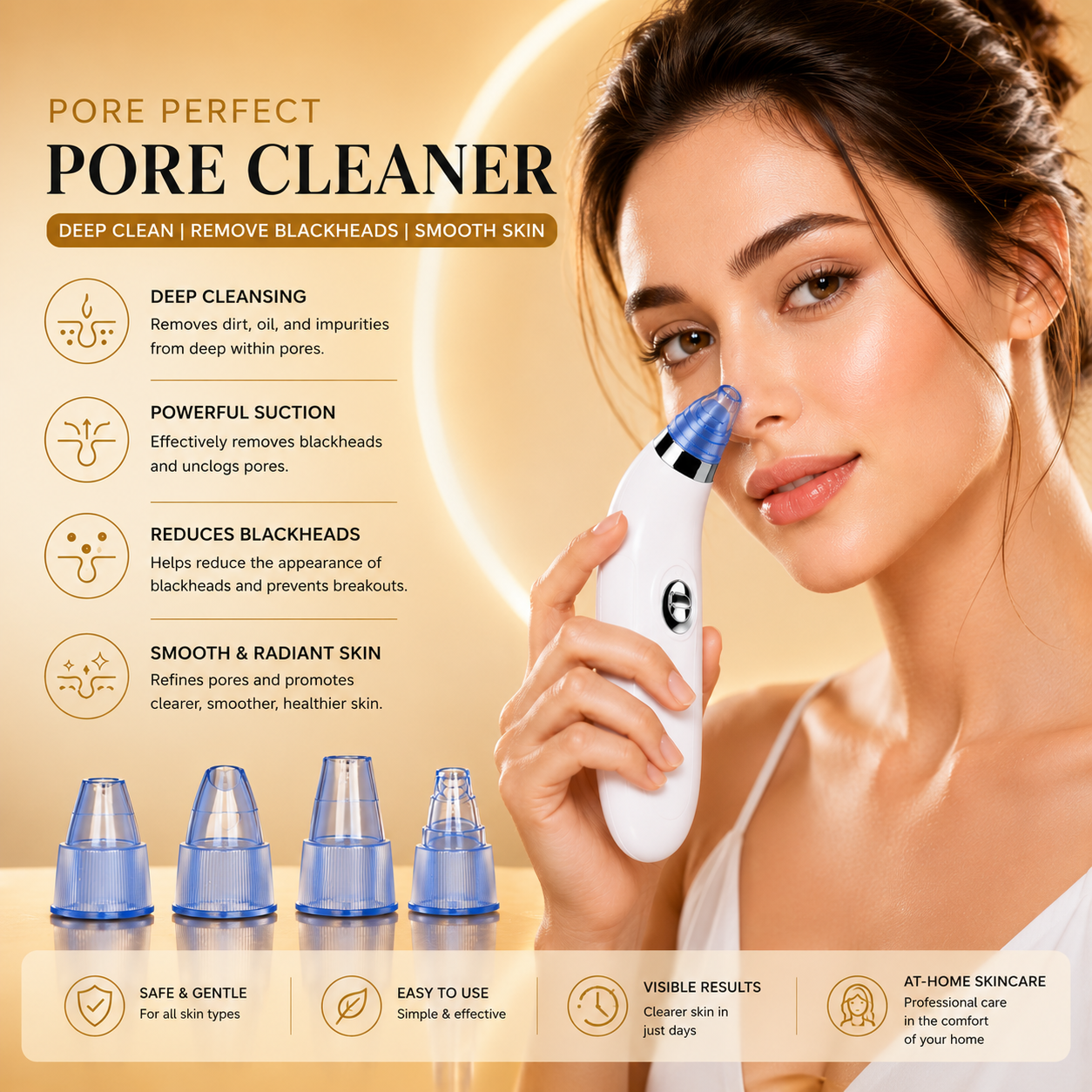 Derma Suction Vacuum Skin Cleanser – 4‑in‑1 Blackhead Remover Tool