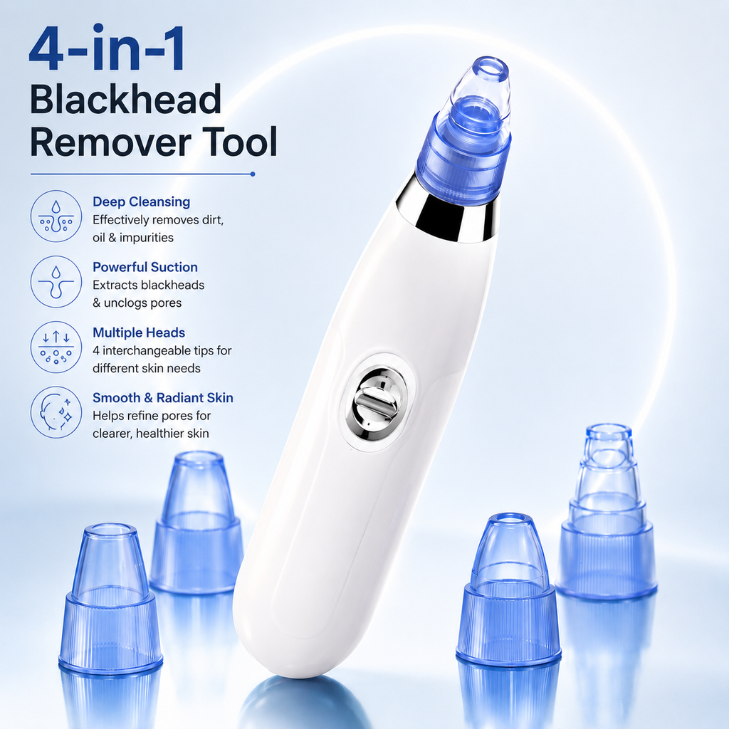 Derma Suction Vacuum Skin Cleanser – 4‑in‑1 Blackhead Remover Tool