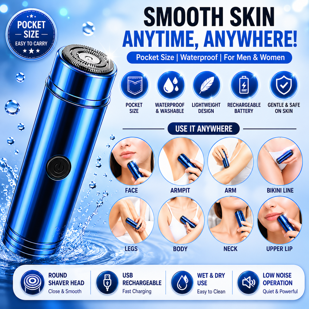 BELORA Mini Electric Shaver – Pocket Size Waterproof Shaver for Men & Women