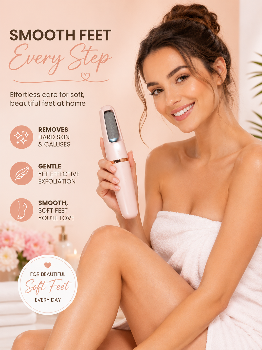 BELORA Flawless Pedi Electronic Callus Remover – Rechargeable Foot File for Smooth & Soft Feet