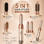 stylePro™ 5‑in‑1 Multi‑Functional Hair Styling Tool – Detachable Hot Air Brush & Dryer