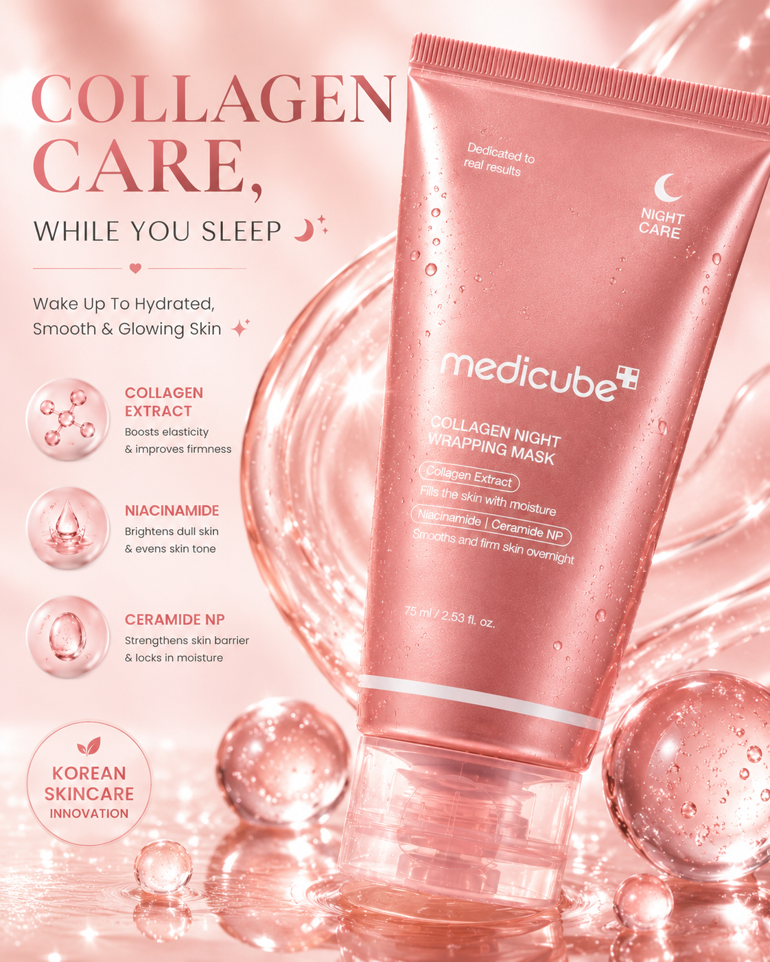 Korean Glass Skin Overnight Collagen Wrapping Mask