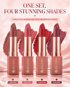 BELORA Velvet Matte Lipstick Collection – Long Lasting Waterproof Lip Colors (Pack of 4)