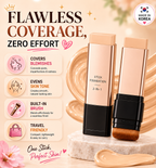 Korean 2-in-1 Glass Skin Foundation Stick with Built-In Brush