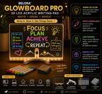 BELORA™ GlowBoard Pro | 3D LED Acrylic Writing Pad with USB Light & Rewritable Message Board